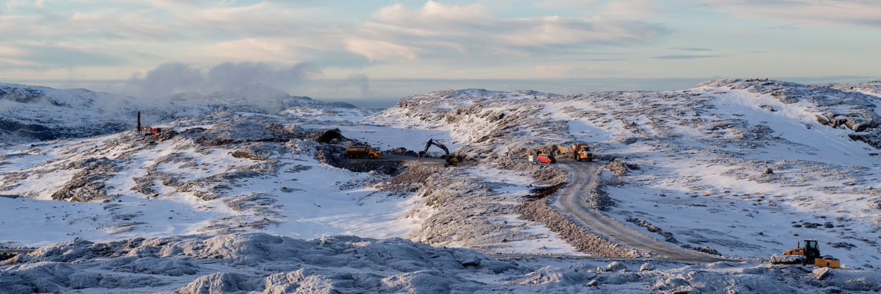 From the construction of Storheia wind farm